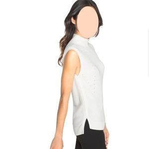 White House Black Market sleeveless mock-neck sweater, Size L